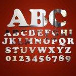 Alphabet Letter & Number Mirrors 10cm Cooper Black Font