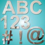 Alphabet Letter & Number (10cm) Mirrors (Arial bold)
