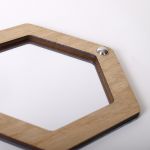 Hexagon mirror (wood frame)