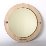 Personalised circle mirror (wood frame)