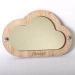 Personalised cloud mirror (wood frame)