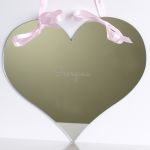 Personalised Love Heart Mirror with ribbon